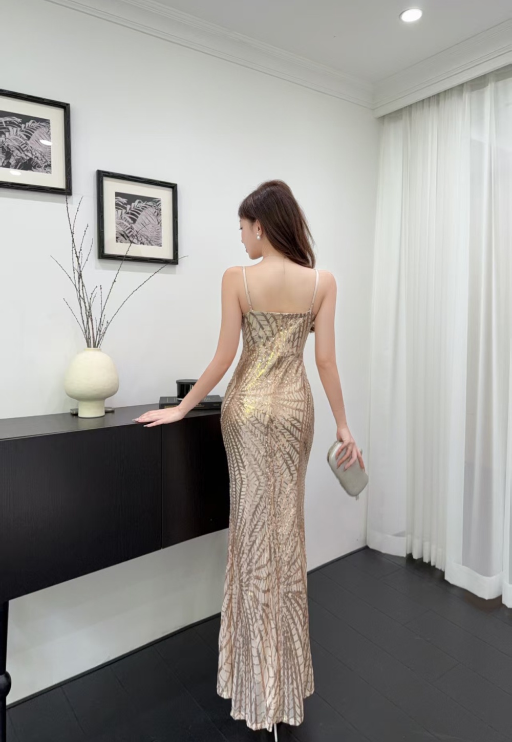 Sexy long dress light luxury evening dress for women
