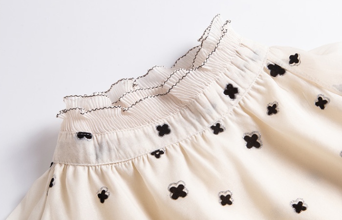 Autumn show young chiffon shirt flocking tops for women