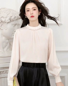 Pure France style shirt satin temperament tops for women