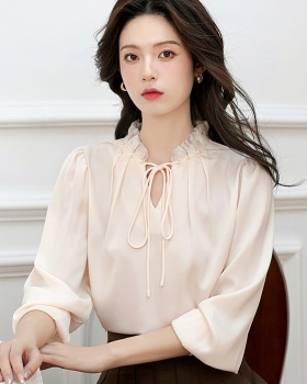 Wood ear commuting shirt long sleeve tops for women