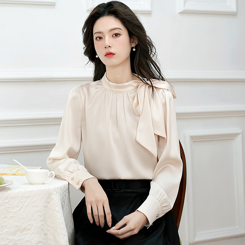 Chiffon long sleeve shirt temperament Korean style tops