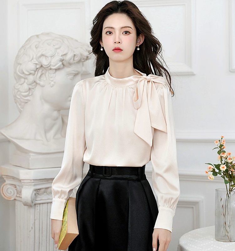 Chiffon long sleeve shirt temperament Korean style tops