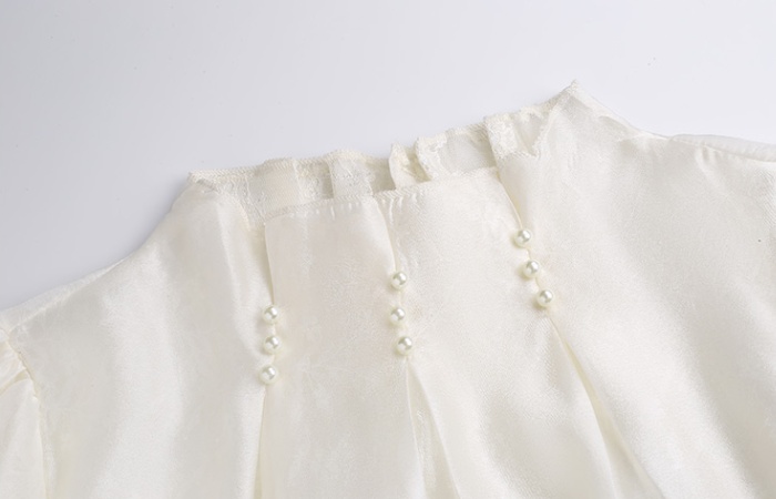Pearl cstand collar tops temperament chanelstyle shirt