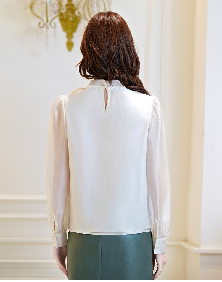 Flowers bow streamer France style autumn shirt
