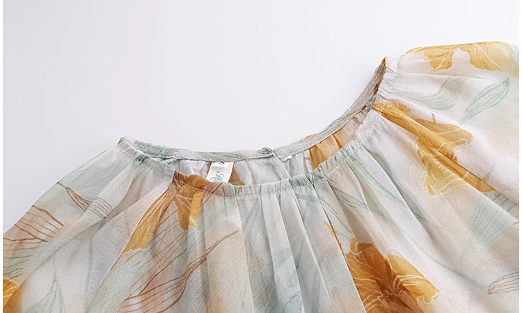 Autumn France style small shirt retro printing shirt for women