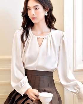 Spring and autumn shirt Cover belly small shirt for women
