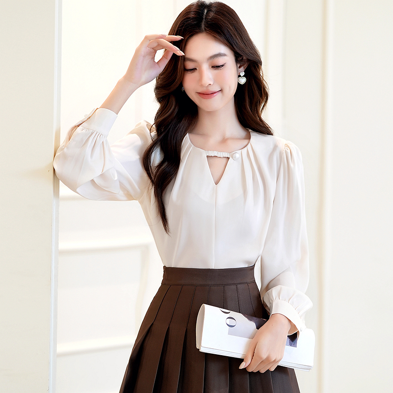 Spring and autumn shirt Cover belly small shirt for women