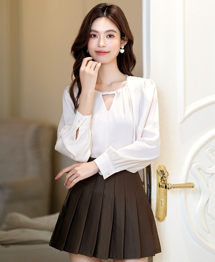 Spring and autumn shirt Cover belly small shirt for women
