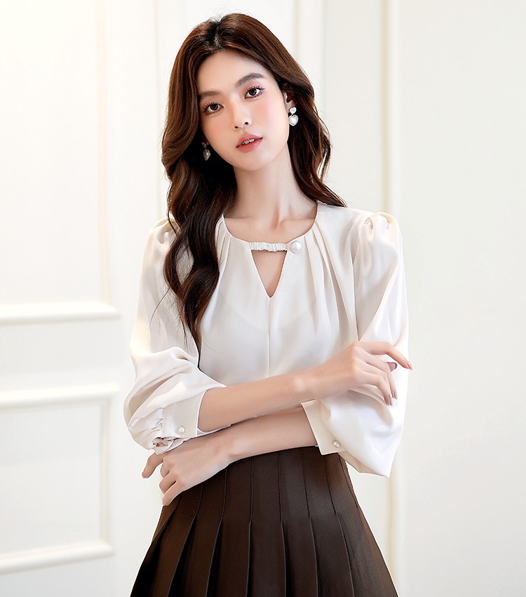 Spring and autumn shirt Cover belly small shirt for women