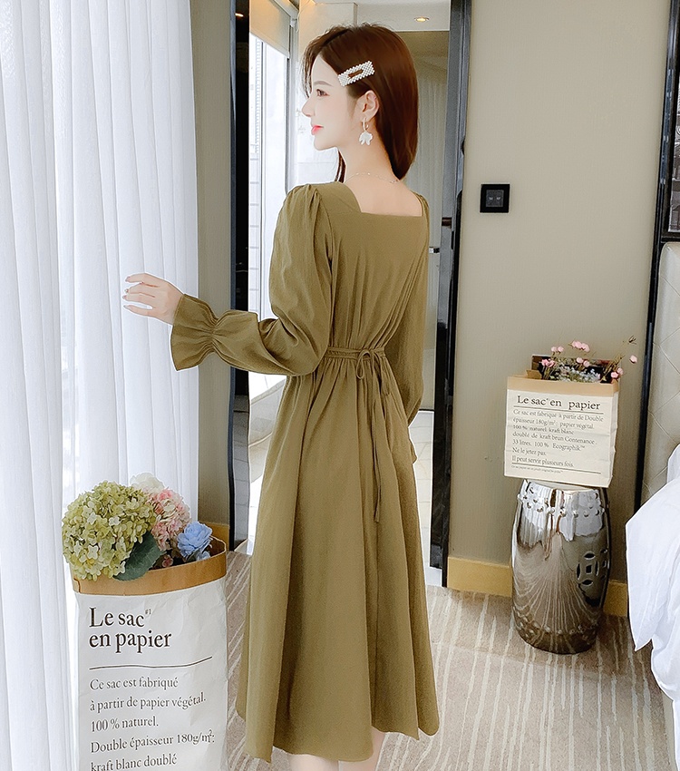 Pure long sleeve Casual embroidered flowers dress for women