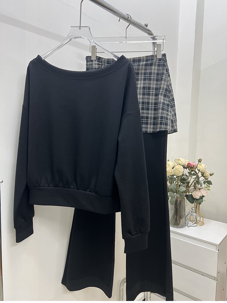 Speaker strapless slim long sleeve tops 2pcs set for women