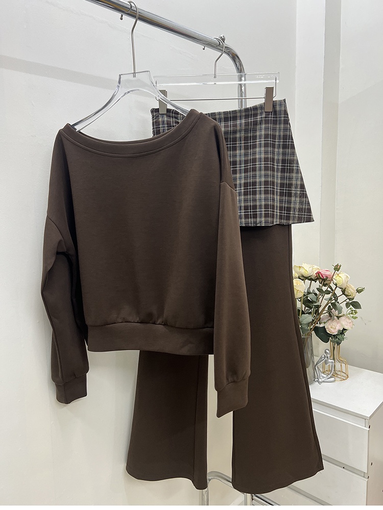 Speaker strapless slim long sleeve tops 2pcs set for women