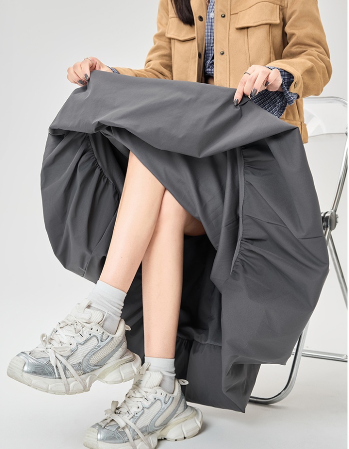 Autumn fold bud skirt A-line skirt for women