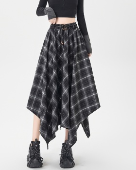Long irregular autumn A-line slim skirt for women
