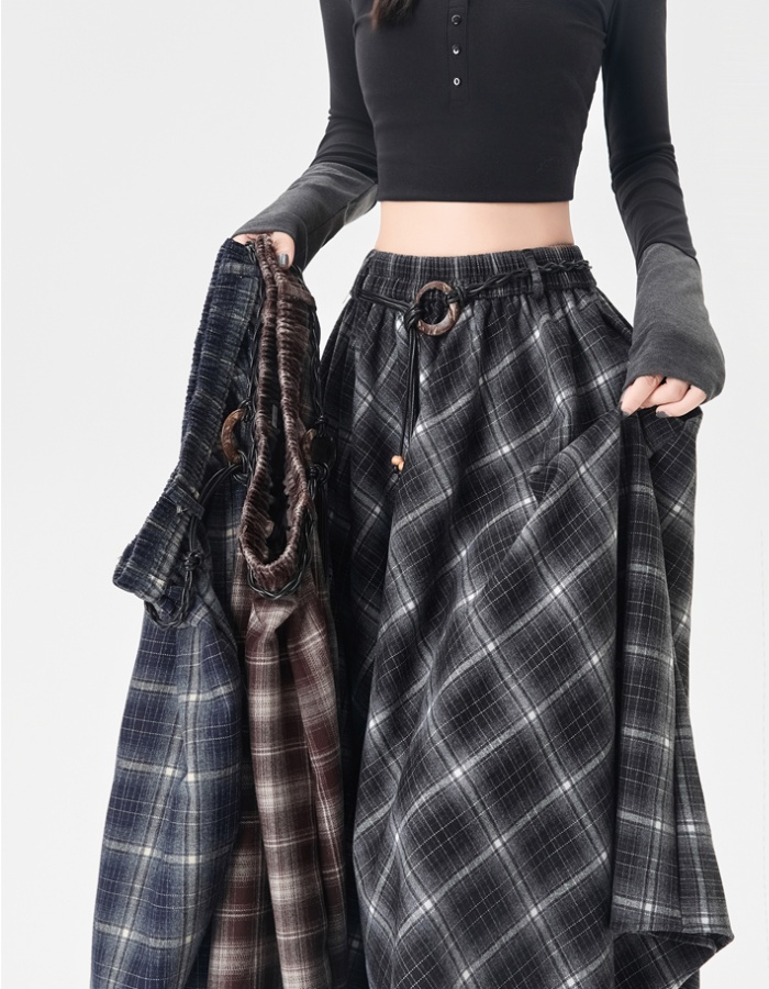 Long irregular autumn A-line slim skirt for women