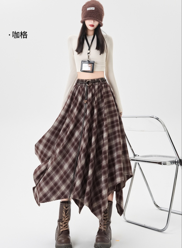 Long irregular autumn A-line slim skirt for women