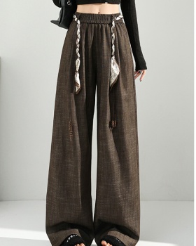 Mopping bandage scarves Casual retro wide leg pants for women