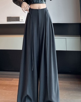 Mopping autumn gray culottes Casual loose business suit