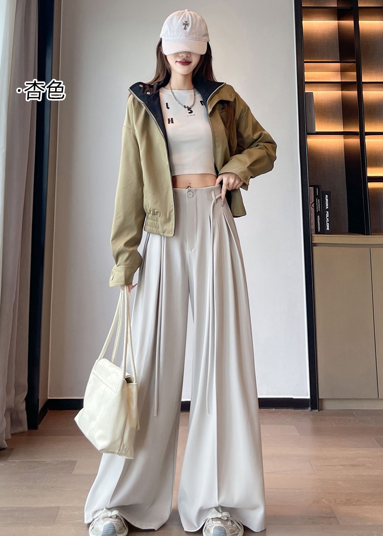 Mopping autumn gray culottes Casual loose business suit
