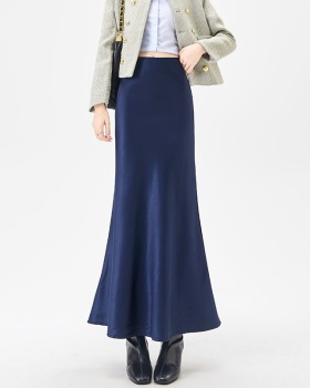 High waist A-line skirt slim autumn long dress for women