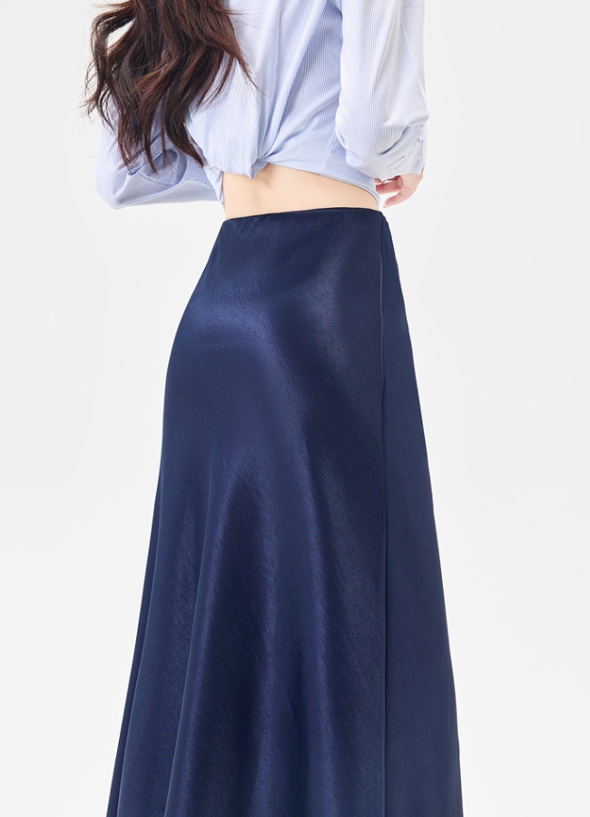High waist A-line skirt slim autumn long dress for women