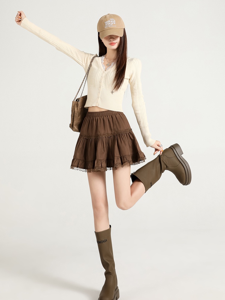 Cake autumn short skirt high waist anti emptied skirt for women