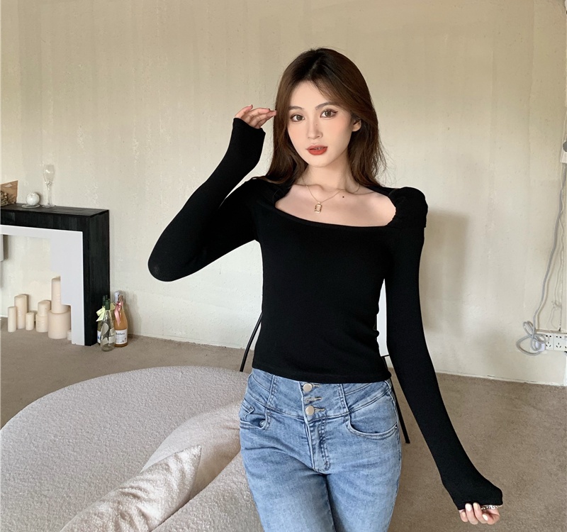 Short slim halter tops flat shoulder spicegirl unique T-shirt