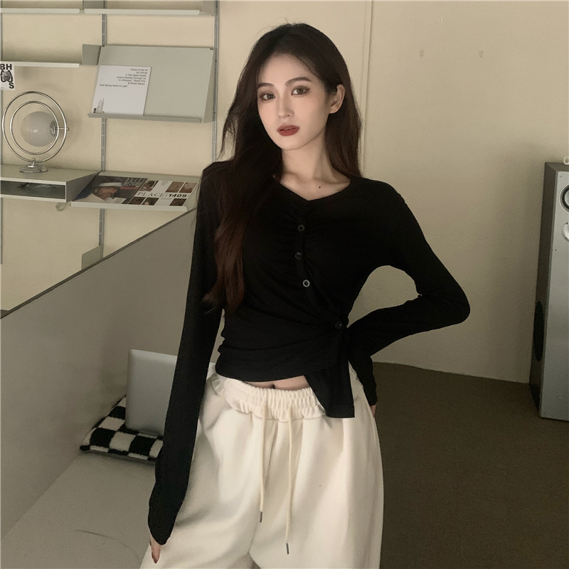 Long sleeve Korean style autumn slim sexy tops