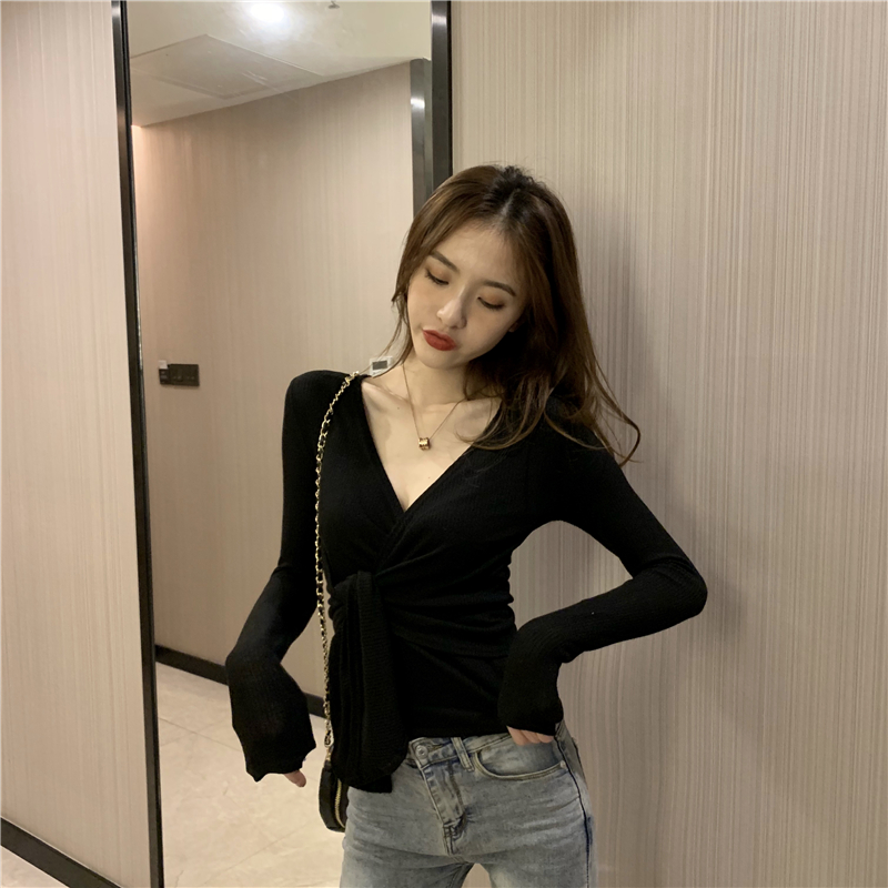 Little sexy slim T-shirt bandage bottoming shirt