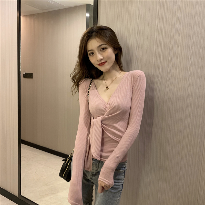 Little sexy slim T-shirt bandage bottoming shirt