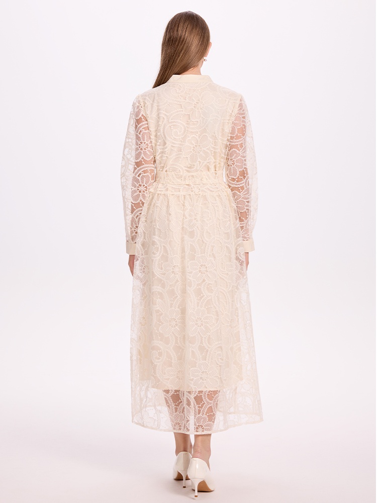 Waistband embroidered dress loose court style cardigan