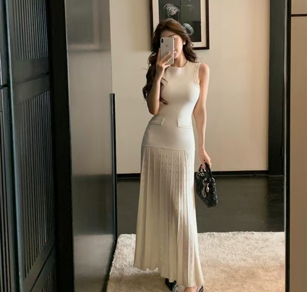 Autumn and winter long dress coat 2pcs set for women