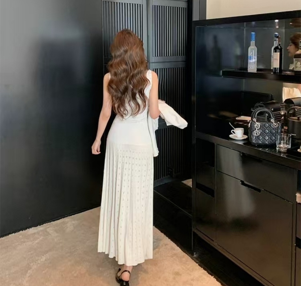 Autumn and winter long dress coat 2pcs set for women