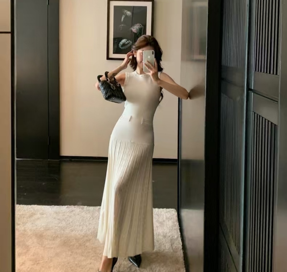 Autumn and winter long dress coat 2pcs set for women