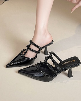 Light luxury high-heeled shoes pointed slippers for women