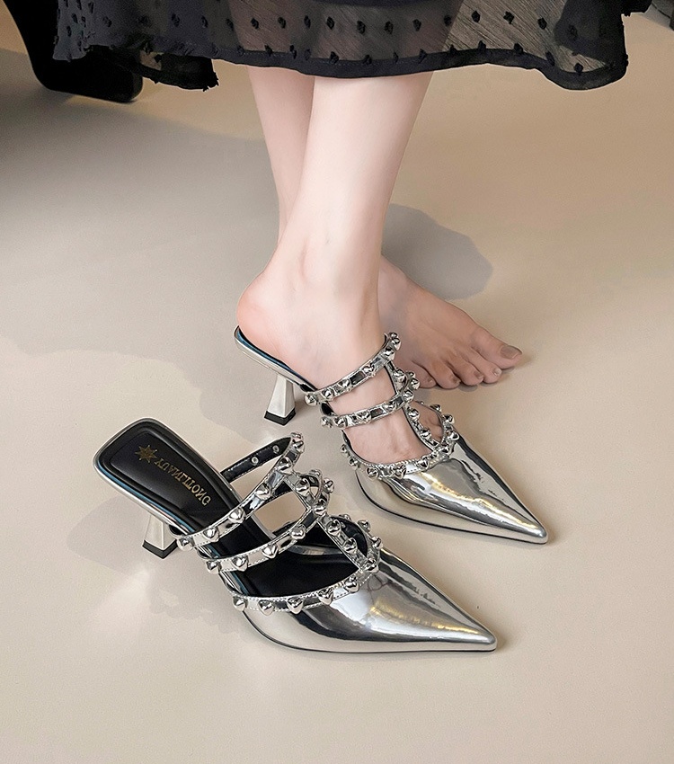 Light luxury high-heeled shoes pointed slippers for women