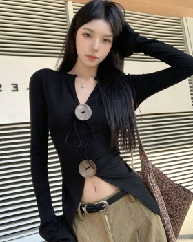 Autumn long sleeve cotton pure cotton T-shirt for women
