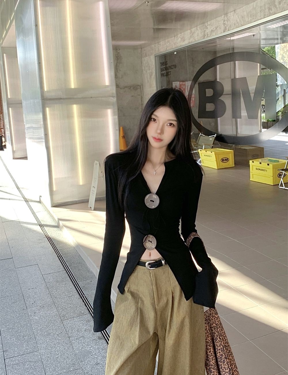 Autumn long sleeve cotton pure cotton T-shirt for women