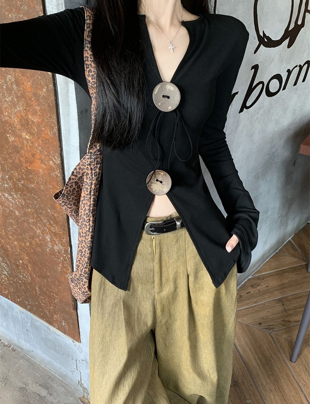 Autumn long sleeve cotton pure cotton T-shirt for women