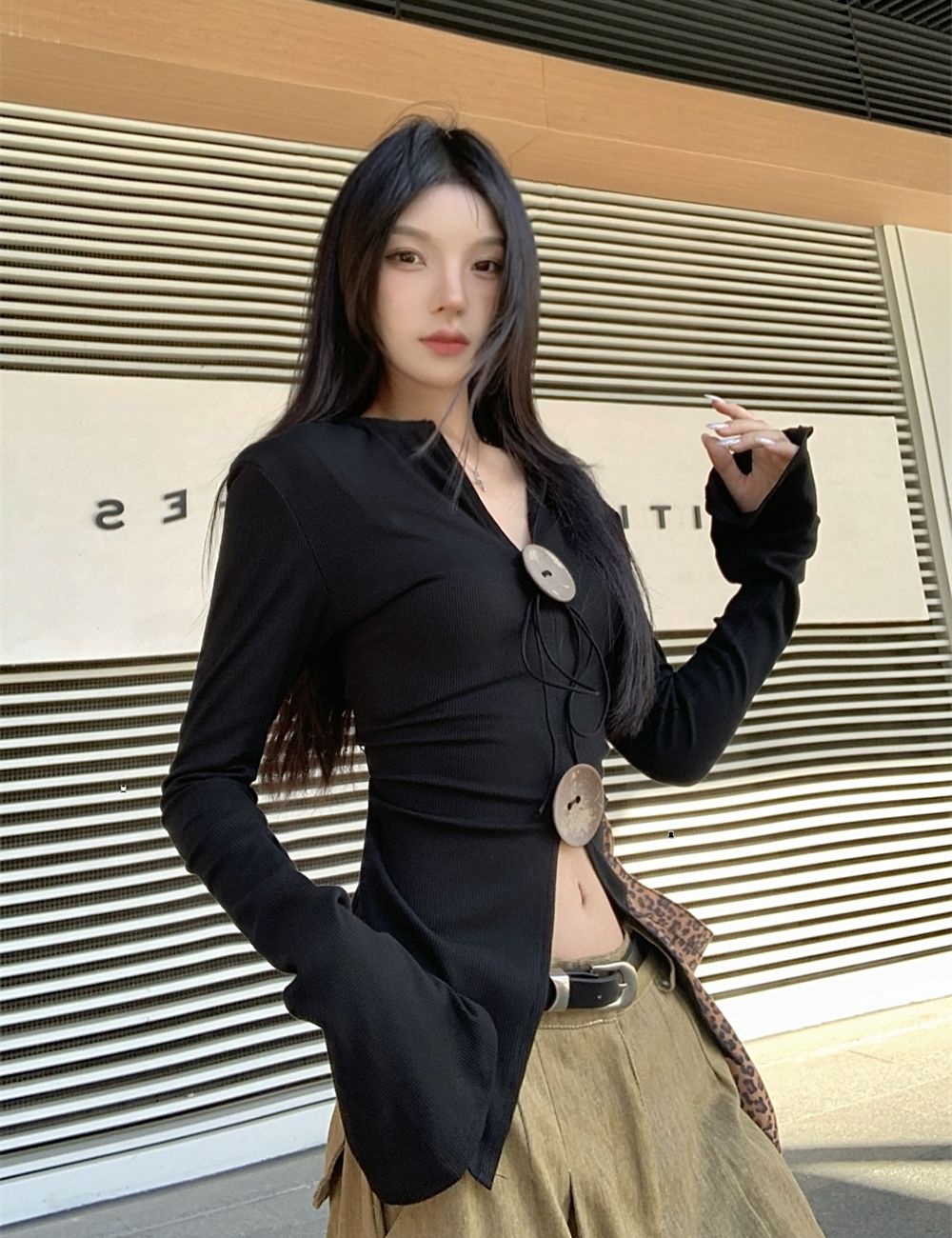 Autumn long sleeve cotton pure cotton T-shirt for women
