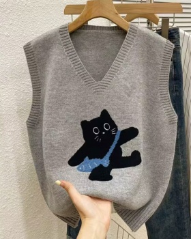 Loose spring and autumn waistcoat cartoon vest for women