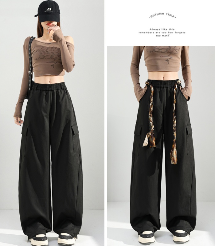 Slim autumn belt Casual sports pants for women