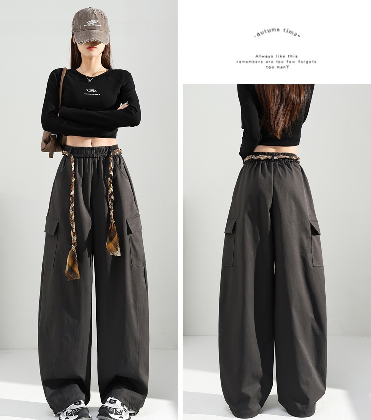 Slim autumn belt Casual sports pants for women
