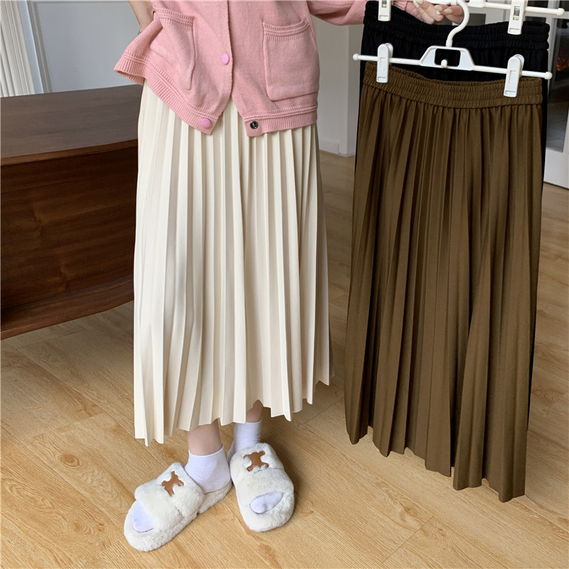 A-line drape long dress autumn and winter slim skirt