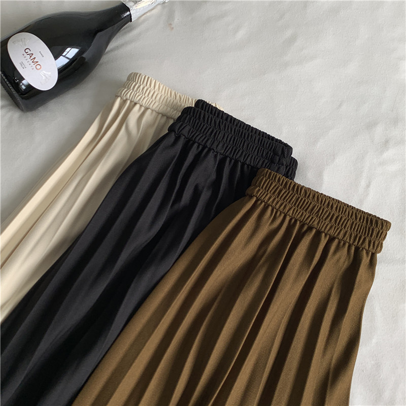 A-line drape long dress autumn and winter slim skirt