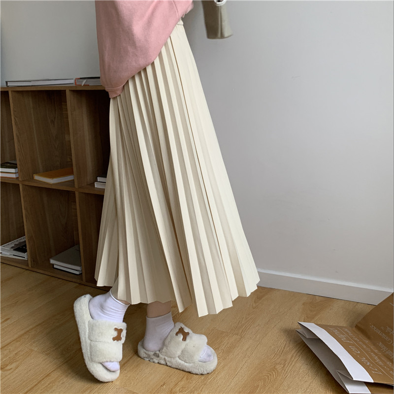 A-line drape long dress autumn and winter slim skirt