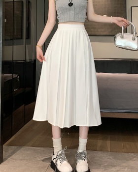 Show young unique pleated long dress pure summer skirt