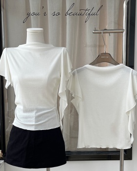 France style show young summer niche slim white tops