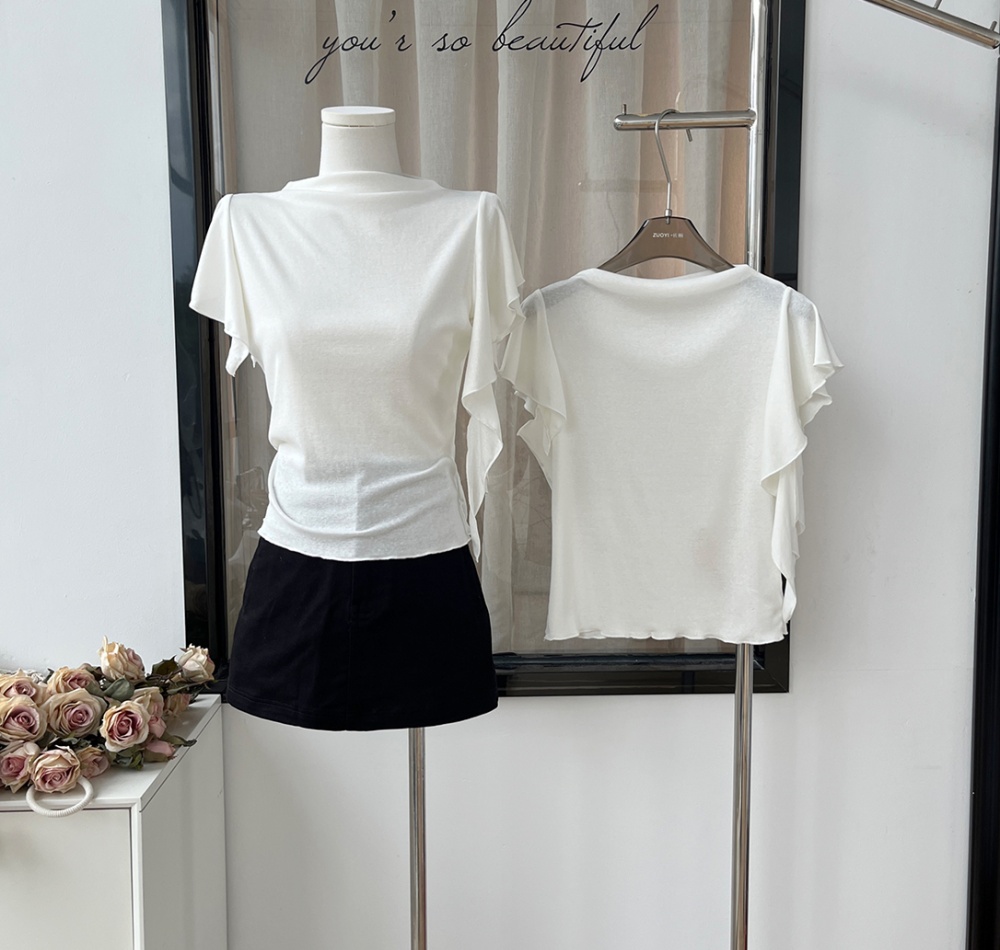 France style show young summer niche slim white tops