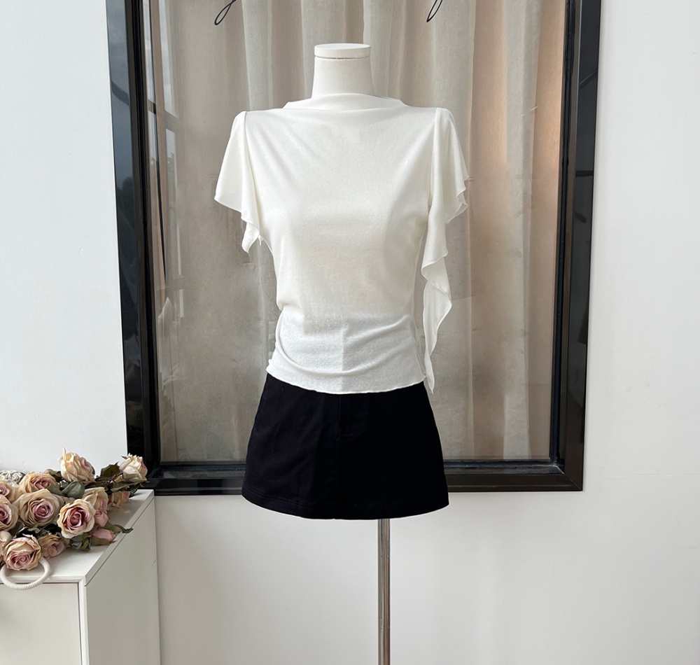France style show young summer niche slim white tops